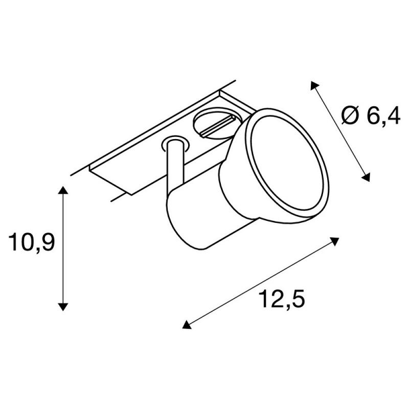 SLV 143454 PURIA Spot, silbergrau, GU10, max. 50W, inkl. 1P.-Adapter
