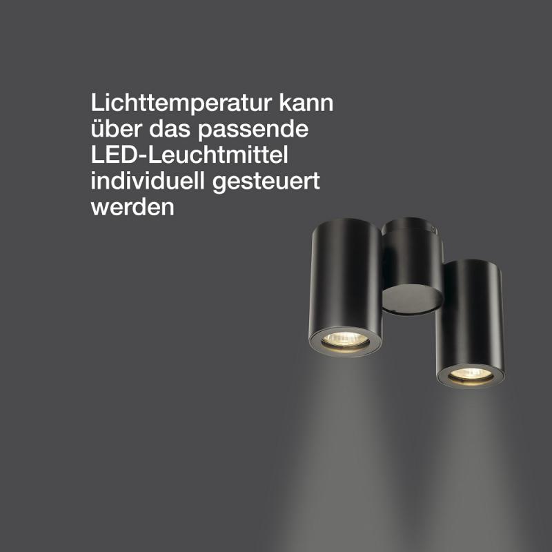 SLV 151830 ENOLA Deckenspot mit schwenkbaren Lampenköpfen in schwarz