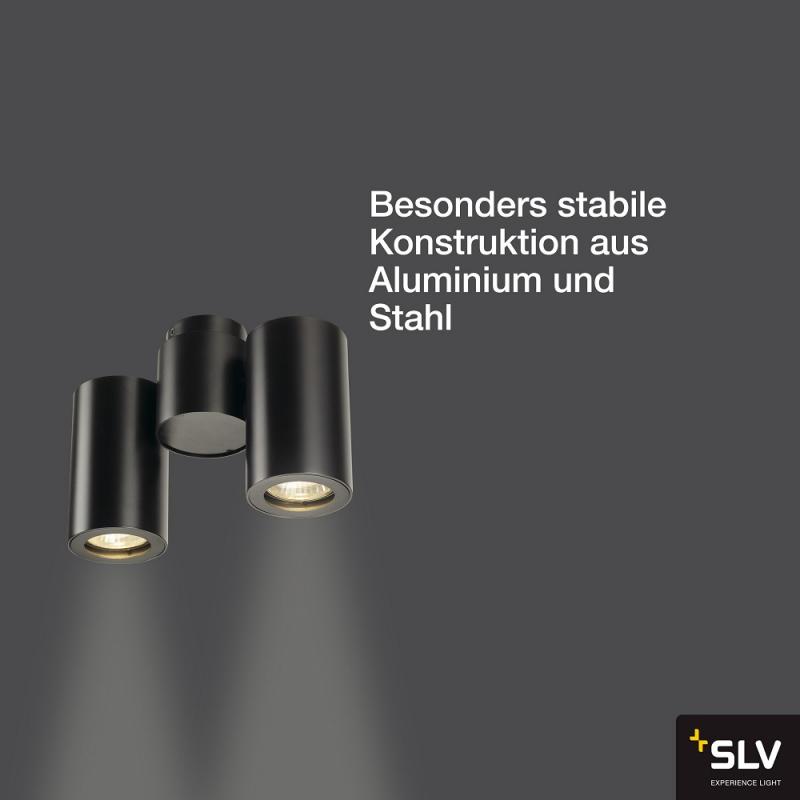 SLV 151830 ENOLA Deckenspot mit schwenkbaren Lampenköpfen in schwarz