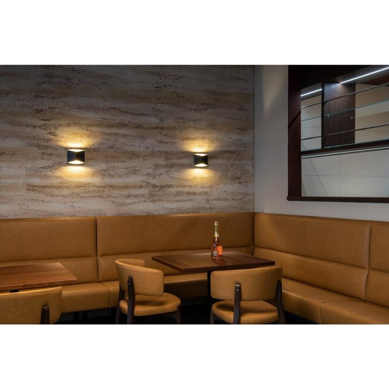 Up&down Wandlampe CARISO modern & futuristisch anmutend in schwarz/gold von SLV inkl.warme LED 151710