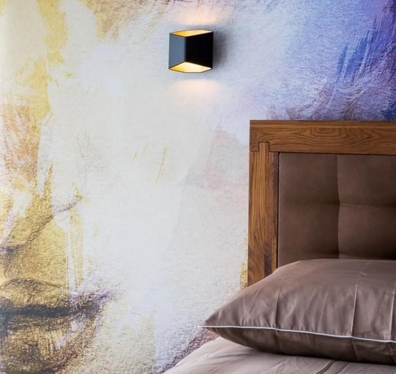 Up&down Wandlampe CARISO modern & futuristisch anmutend in schwarz/gold von SLV inkl.warme LED 151710