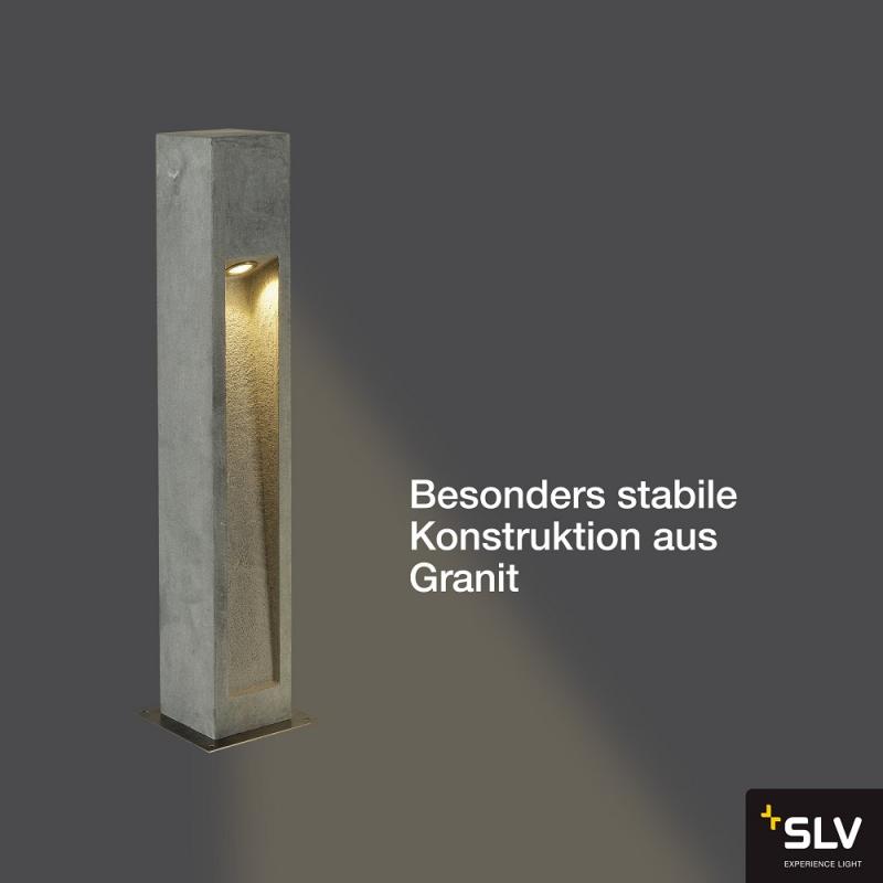 SLV 231371 ARROCK STONE LED Wegeleuchte aus Naturstein 75cm hoch eckig