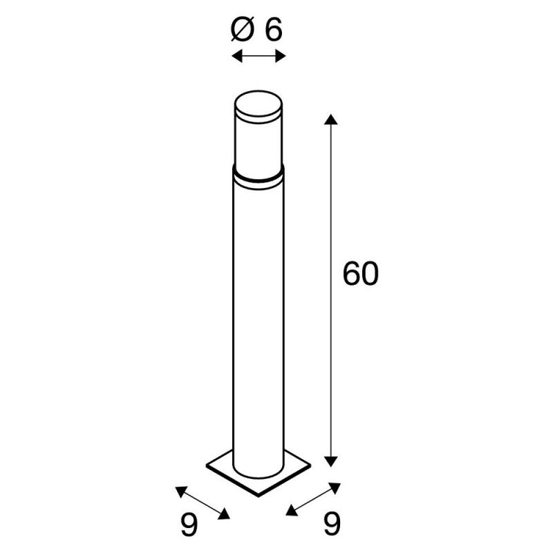 SLV 228110 TRUST 60cm hohe LED Wegeleuchte Edelstahl mit warmweißer LED IP55