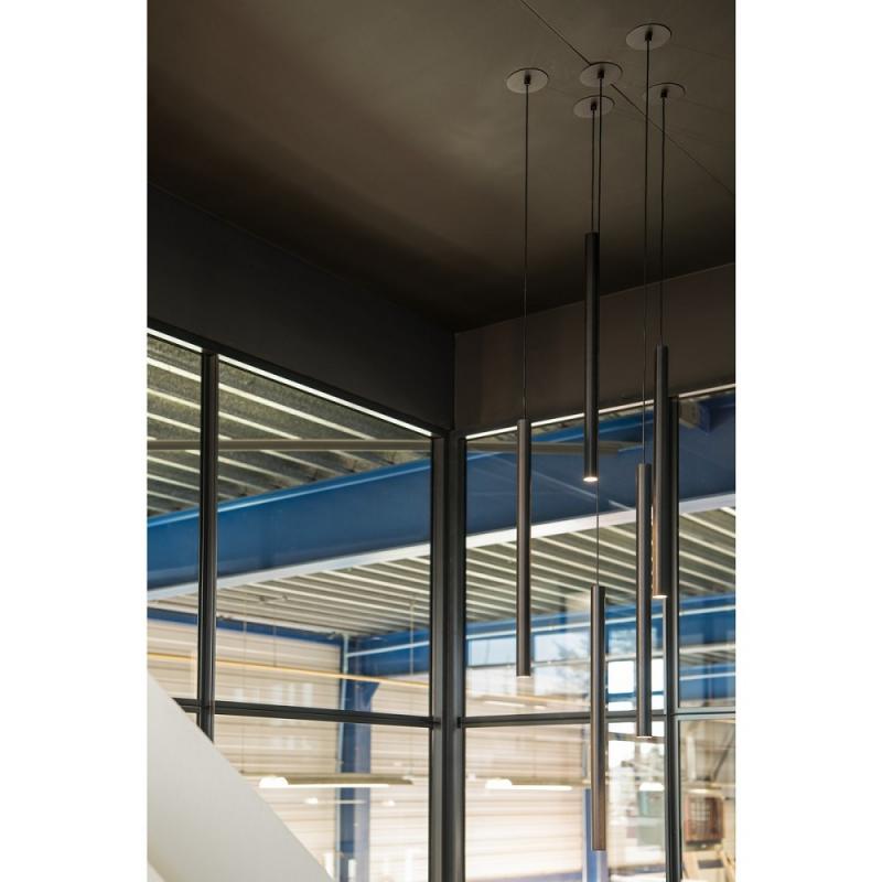 SLV 158400 HELIA 60, Pendelleuchte, LED, 3000K, rund, schwarz, flache Rosette zum Einbau, 7,5W