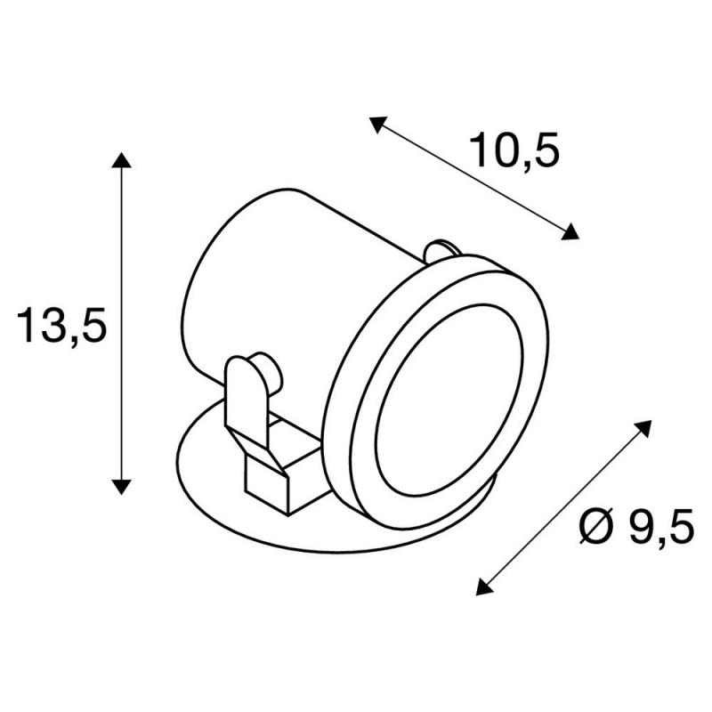 SLV 229741 NAUTILUS, Outdoor Strahler, QPAR51, edelstahl, max. 35W, inkl. 1,5m Kabel