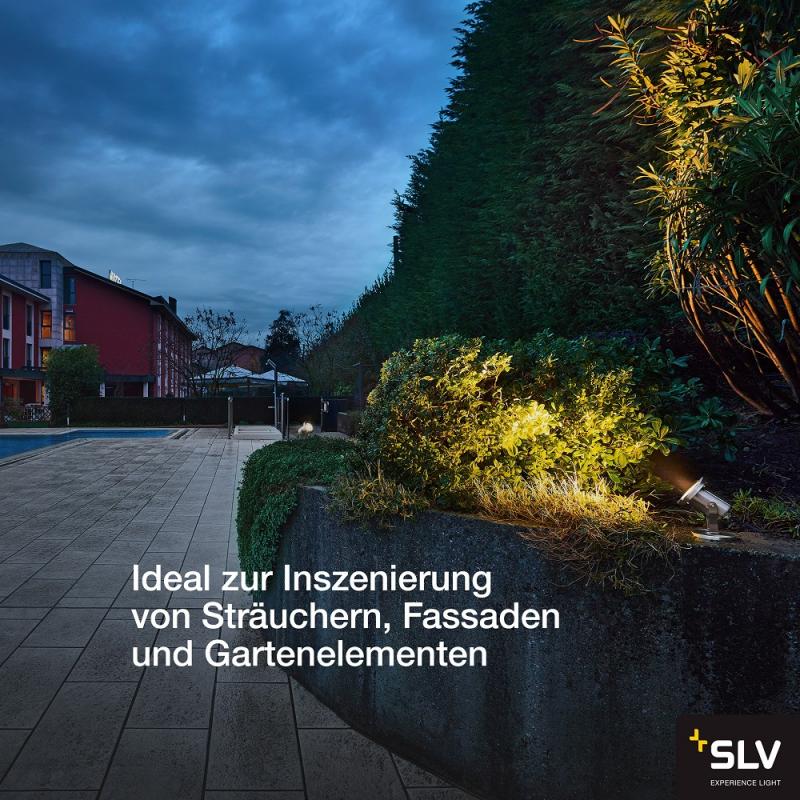 SLV 229741 NAUTILUS, Outdoor Strahler, QPAR51, edelstahl, max. 35W, inkl. 1,5m Kabel
