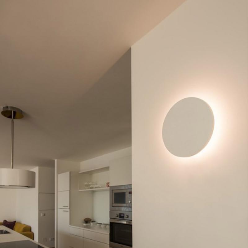 Bemalbare Gips Wandleuchte PLASTRA in weiß für inidividuelle Raumgestaltung inkl. warmweiße LED Ø 26cm SLV 148091