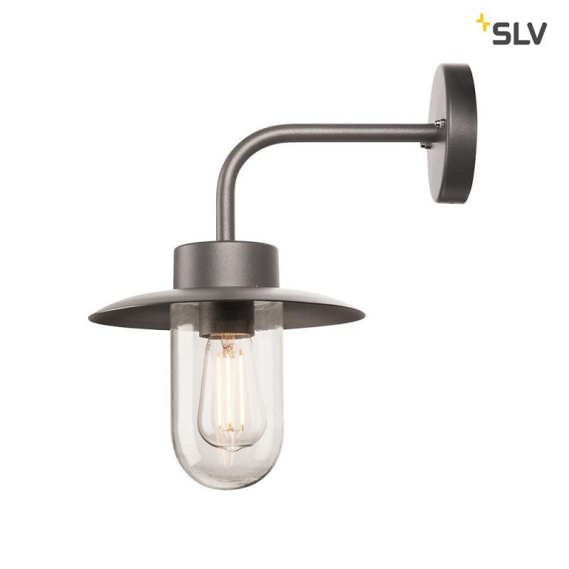 Vintage MOLAT Innen und Außen Wandleuchte mit klassischem Glaskolben anthrazit IP44 SLV 1000820