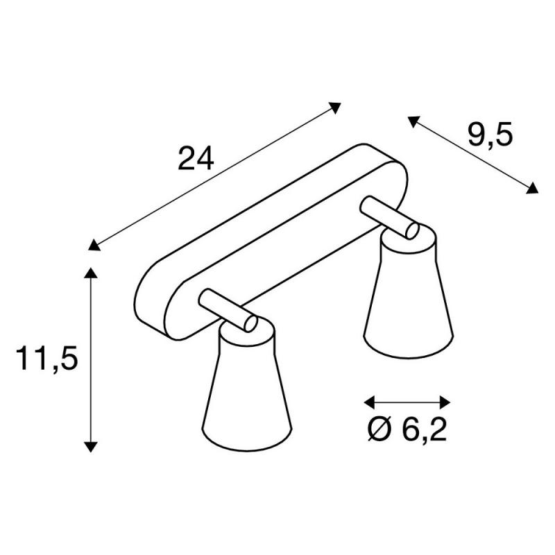 AVO Double Wand- und Deckenstrahler schwarz SLV 1000889