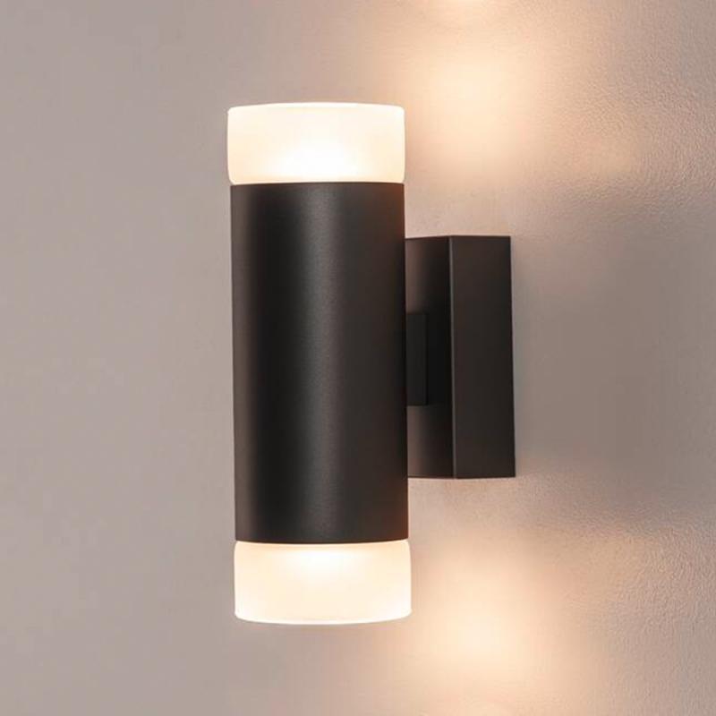 Schwarze zylindrische LED-Wandleuchte 2-flammig ASTINA UP/DOWN SLV 1002933