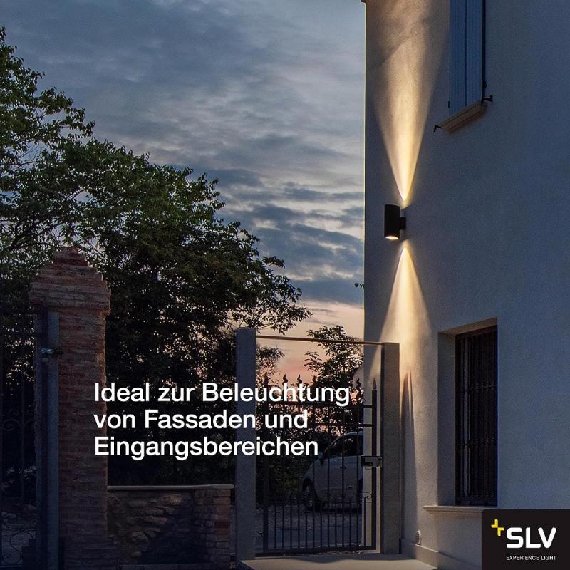 SLV 1003441 ENOLA ROUND UP&DOWN L Outdoor LED Wandleuchte anthrazit umschaltbare Farbtemperatur - hohe Farbwiedergabe