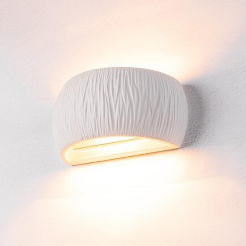 Überstreichbare PLASTRA CURVED Gips Wandleuchte in weiß SLV 1004732