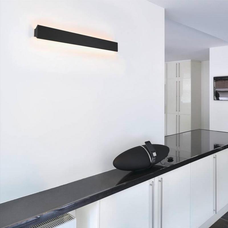 Eleganter schwarzer Lichtbalken DIRETO 90cm LED Wandleuchte dimmbar  umschaltbare Farbtemperatur SLV 1004742