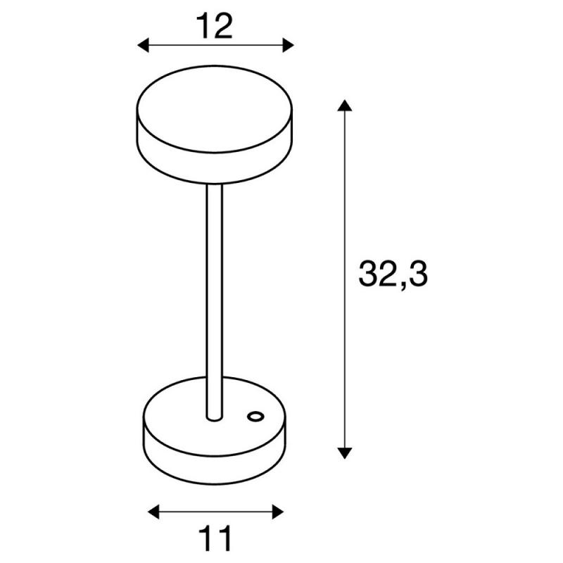 SLV 1007361 VINOLINA Tischleuchte Akku IP54 2700/3000K TOUCH rost