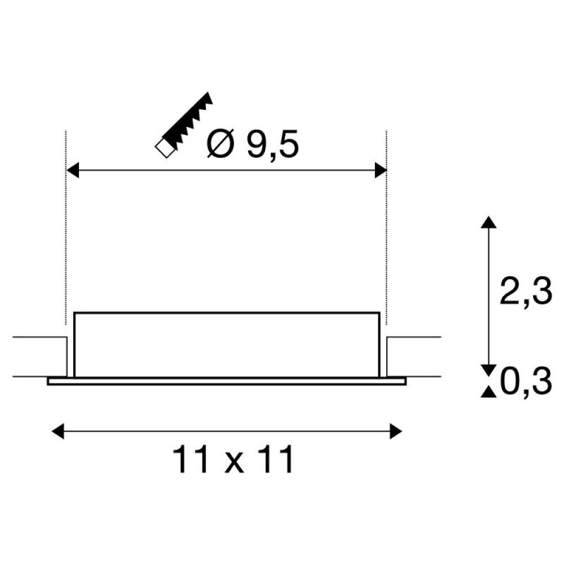SLV 1007446 NEW TRIA® 95 Deckeneinbauring Schwarz 95 mm – modernes Systemelement für flexible Lichtgestaltung