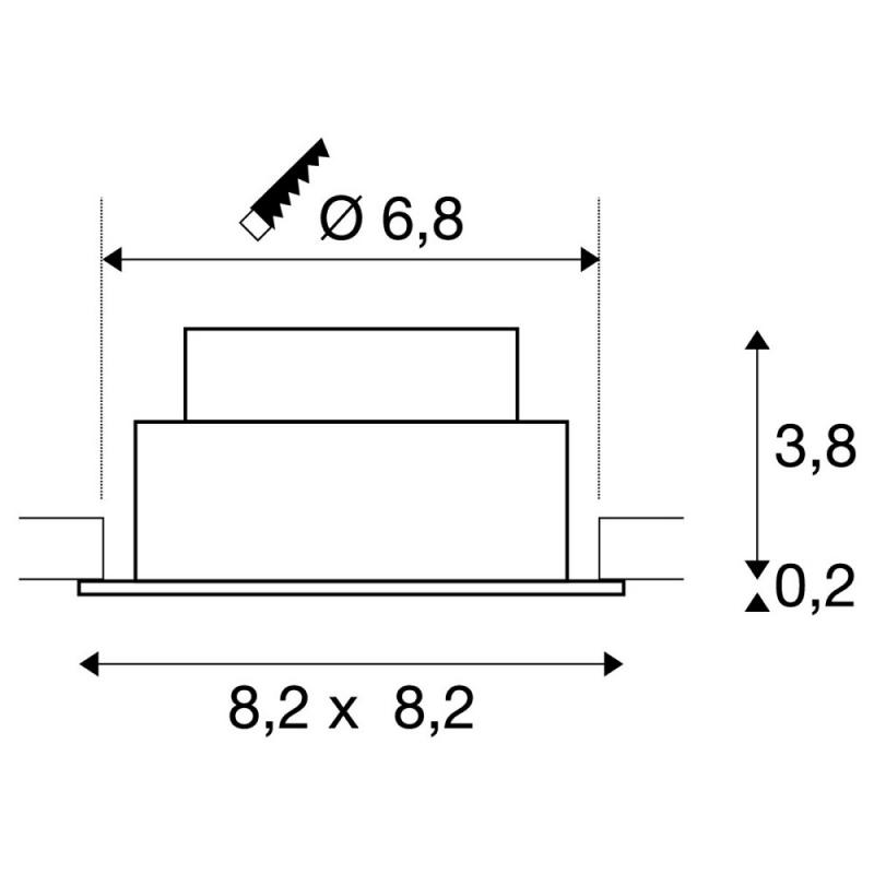 SLV 1007397  NEW TRIA 68 Deckeneinbauleuchte dimmbar 3000K warmweißes Licht, 38°, IP 20, in weiß ⌀68mm Einbautiefe 40mm CRI90