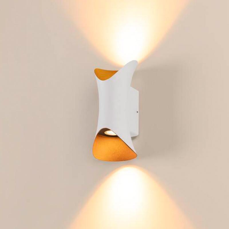 SLV 1007806 MODELA Wandleuchte up/down in Weiß/Gold  dimmbar 2700K warmweißes Licht für innen & außen - äußergewöhnliches Design