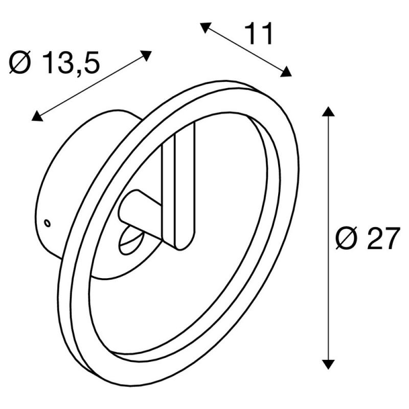 SLV 1007918 Q-RING Außen Wandleuchte dimmbar schwarz 3000K IP65