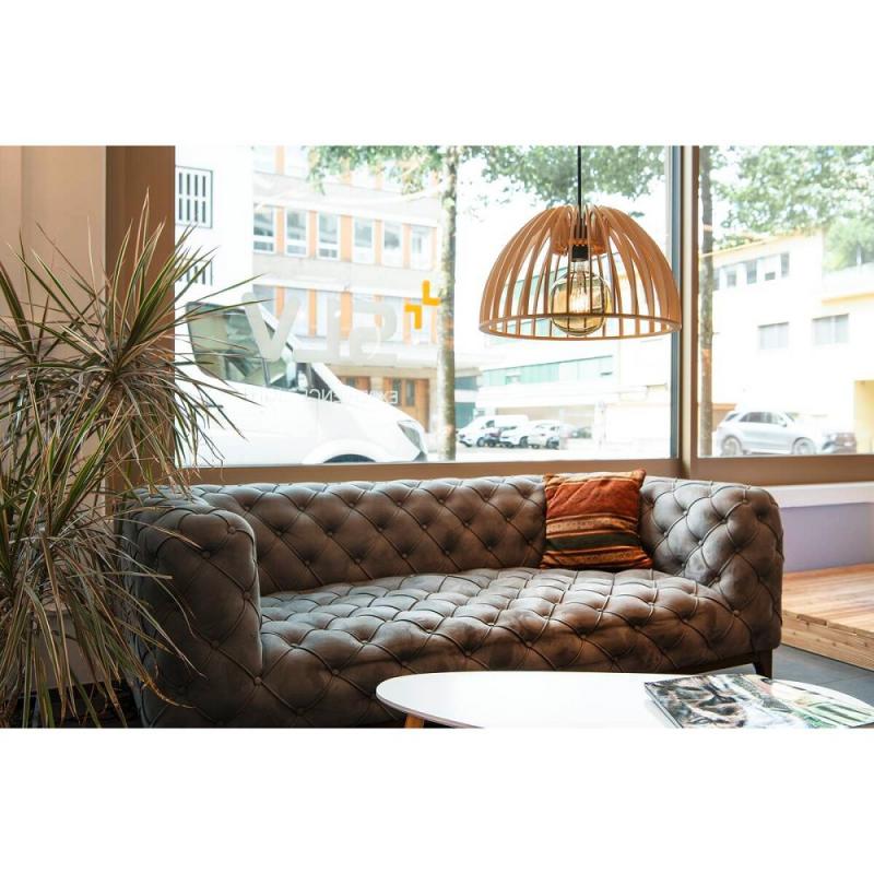 SLV 1008045 WUD, Pendelleuchte, E27, half round, offenes Kabelende, 1 x max. 60 W, natur