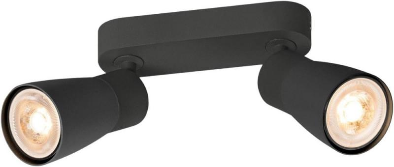 SLV 1008369 PURI 2.0 Dome, Wand- und Deckenaufbauleuchte, long, 2 x max. 6 W GU10, schwarz