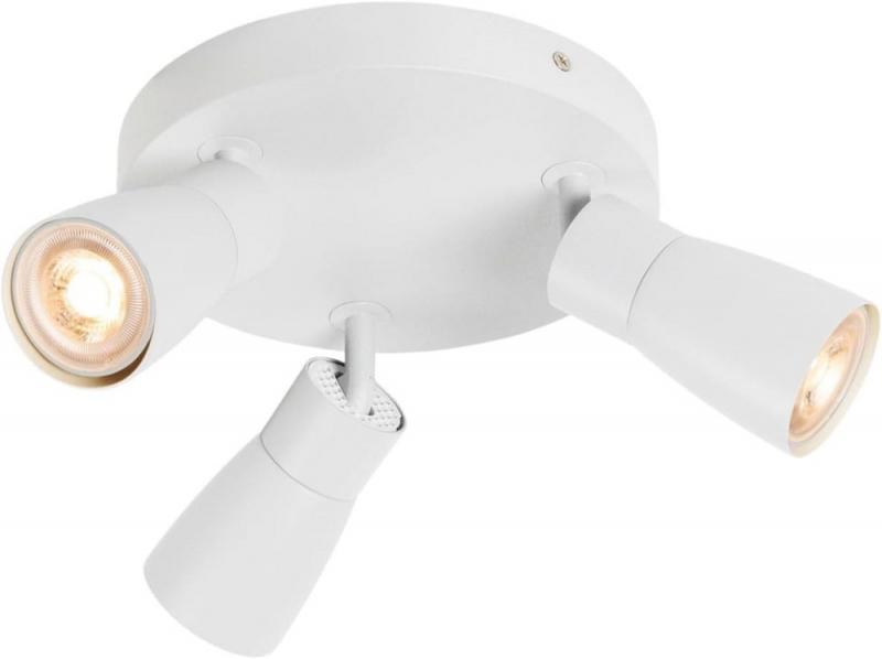 SLV 1008342 PURI 2.0 Dome, Wand- und Deckenaufbauleuchte, rund, 3 x max. 6 W GU10, weiß