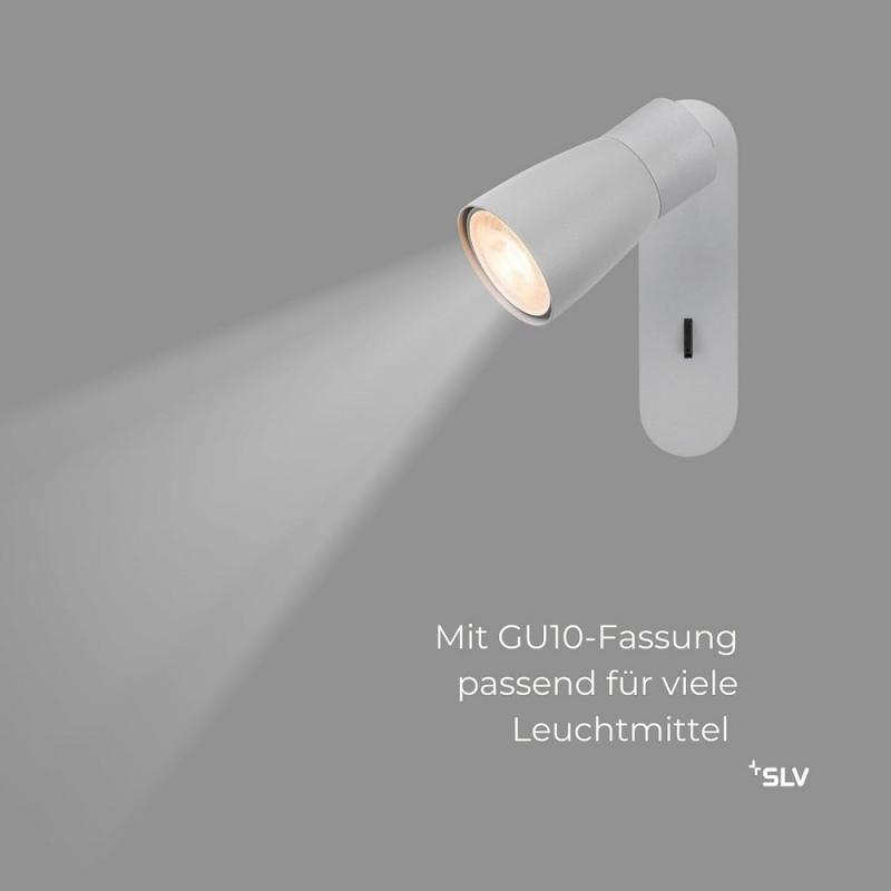 SLV 1008307 PURI 2.0 Dome, Wand- und Deckenaufbauleuchte, Schalter, rechteckig, 1x max. 6 W GU10, grau