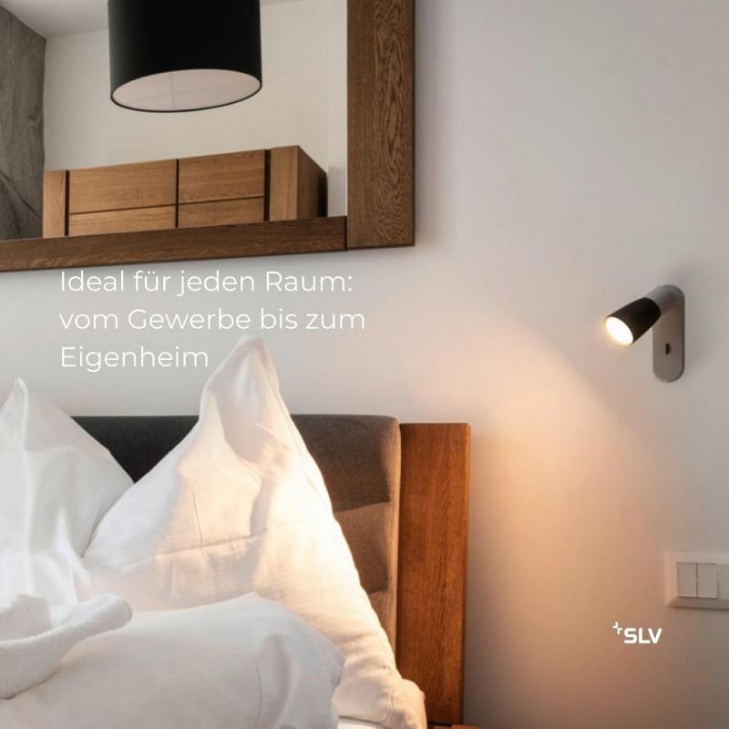 SLV 1008307 PURI 2.0 Dome, Wand- und Deckenaufbauleuchte, Schalter, rechteckig, 1x max. 6 W GU10, grau