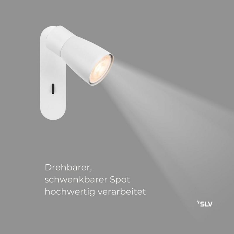 SLV 1008306 PURI 2.0 Dome, Wand- und Deckenaufbauleuchte, Schalter, rechteckig, 1x max. 6 W GU10, weiß