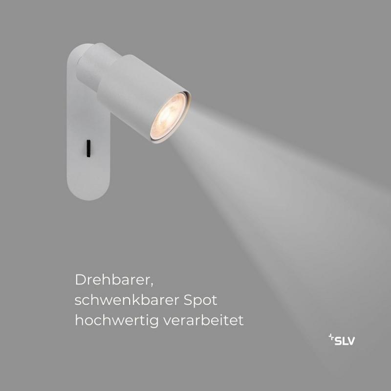 SLV 1008299 PURI 2.0 Tube, Wand- und Deckenaufbauleuchte, Schalter, rechteckig, 1x max. 6 W GU10, grau