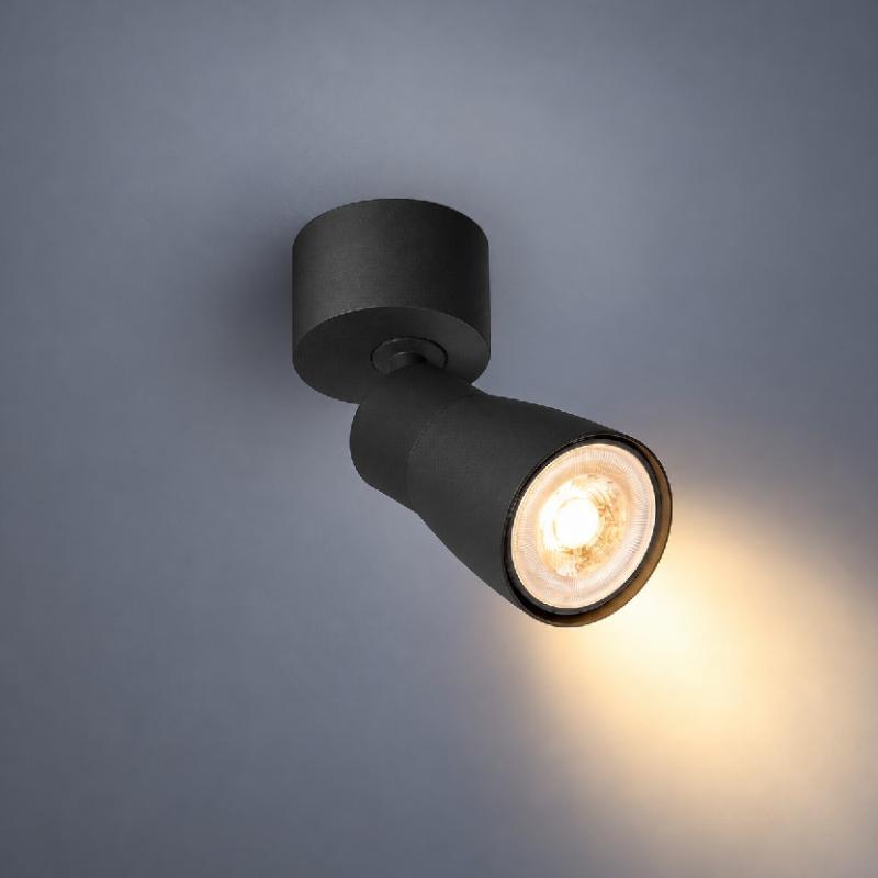 SLV 1008292 PURI 2.0 Dome, Wand- und Deckenaufbauleuchte, 1x max. 6 W GU10, schwarz