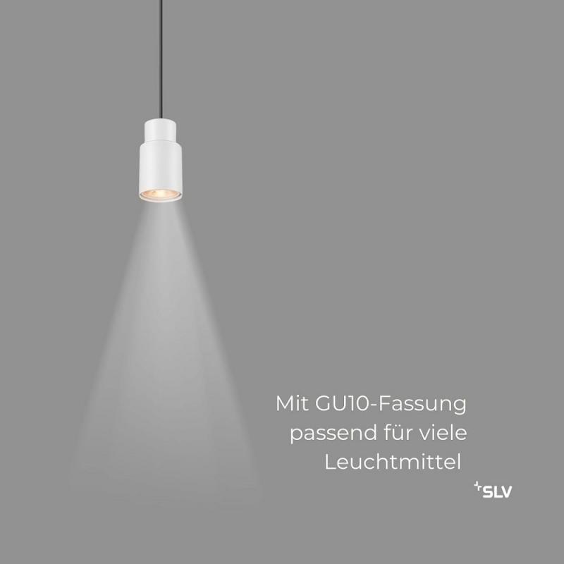 SLV 1008277 PURI 2.0 Tube, 3~ Pendelleuchte, GU10, Pendellänge 200 cm, 1x max. 6 W, weiß