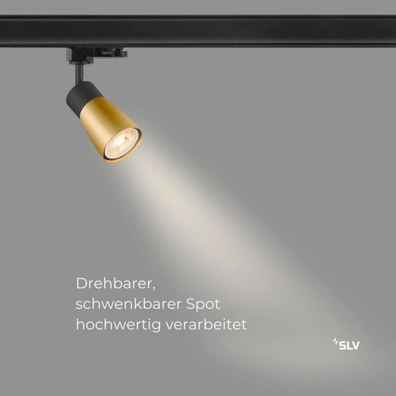 SLV 1008273 PURI 2.0 Dome, 3~ Spot, GU10, 1x max. 6 W, schwarz / gold