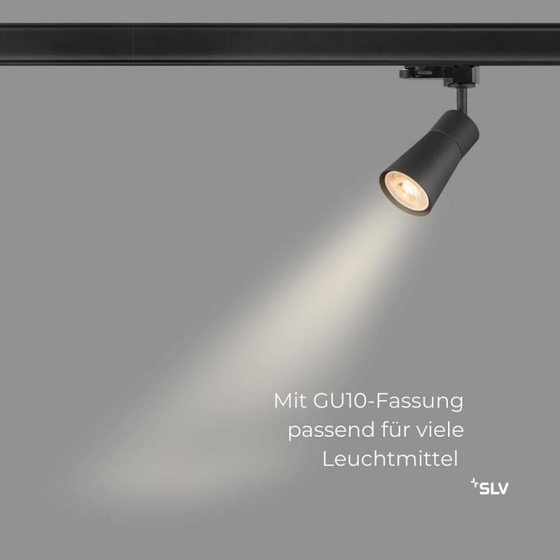 SLV 1008269 PURI 2.0 Cone, 3~ Spot, GU10, 1x max. 6 W, schwarz