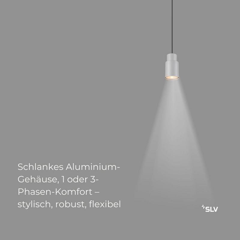 SLV 1008257 PURI 2.0 Tube, 1~ Pendelleuchte, GU10, Pendellänge 200 cm, 1x max. 6 W, grau