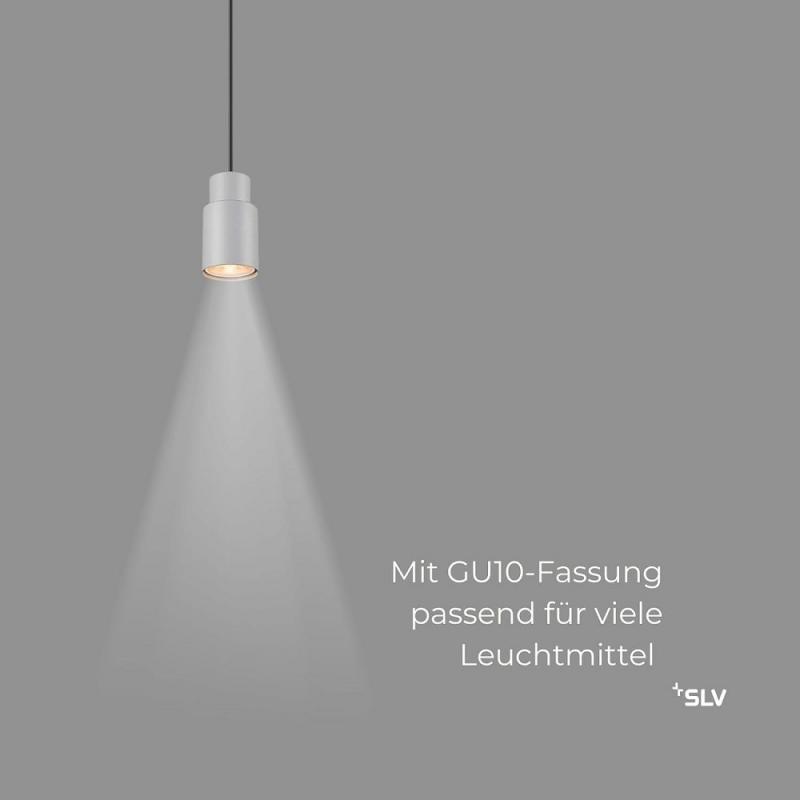 SLV 1008257 PURI 2.0 Tube, 1~ Pendelleuchte, GU10, Pendellänge 200 cm, 1x max. 6 W, grau