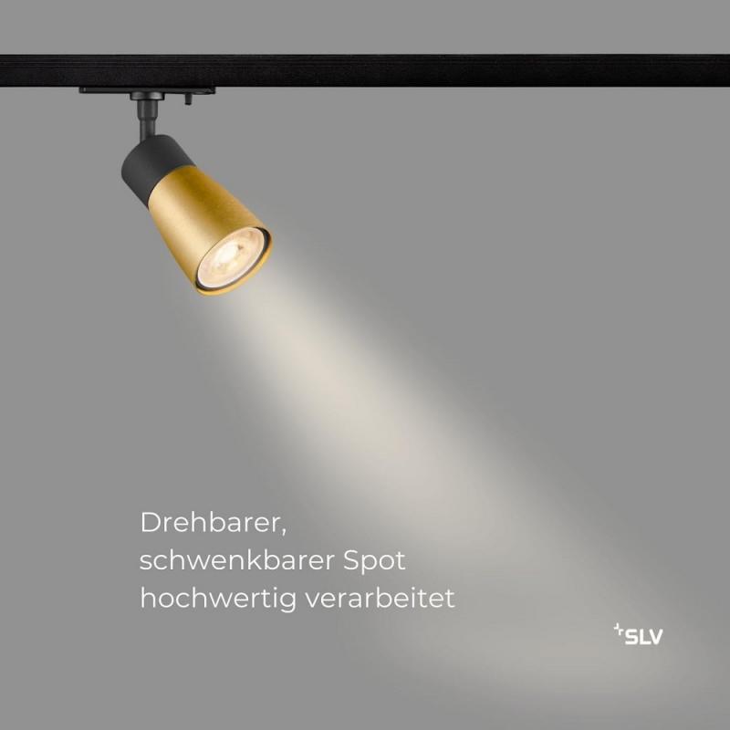 SLV 1008251 PURI 2.0 Dome, 1~ Spot, GU10, 1x max. 6 W, schwarz / gold