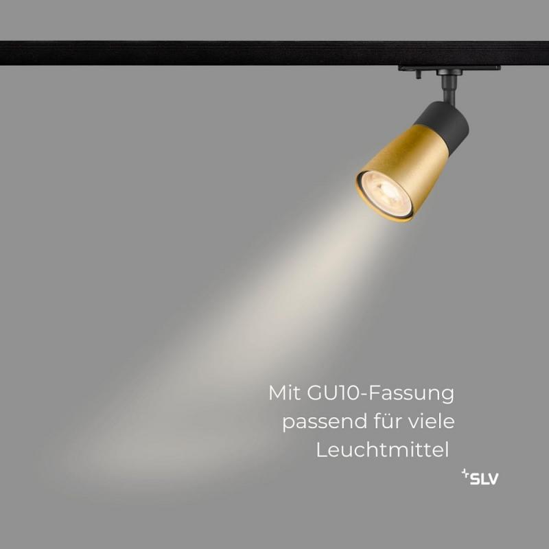 SLV 1008251 PURI 2.0 Dome, 1~ Spot, GU10, 1x max. 6 W, schwarz / gold