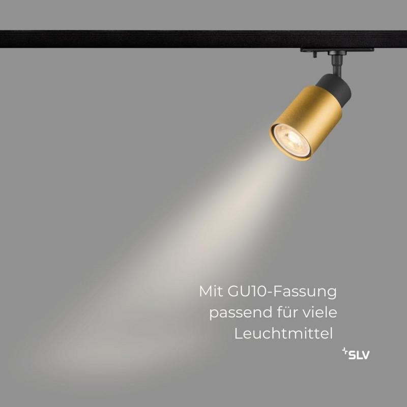 SLV 1008243 PURI 2.0 Tube, 1~ Spot, GU10, 1x max. 6 W, schwarz / gold