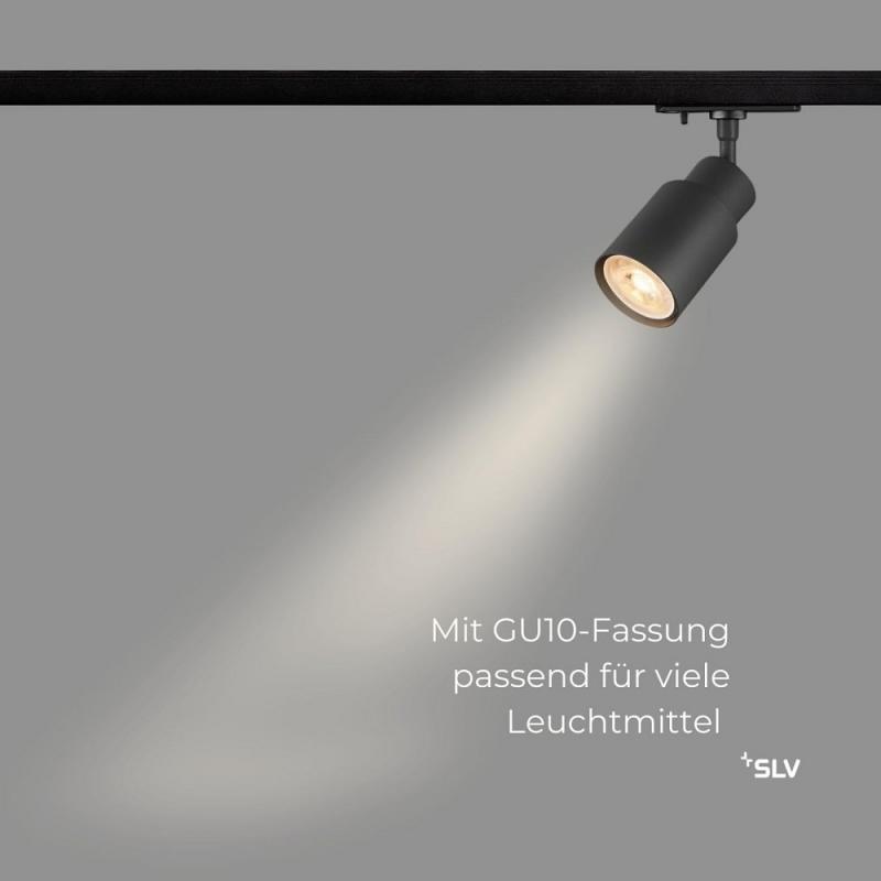 SLV 1008242 PURI 2.0 Tube, 1~ Spot, GU10, 1x max. 6 W, schwarz