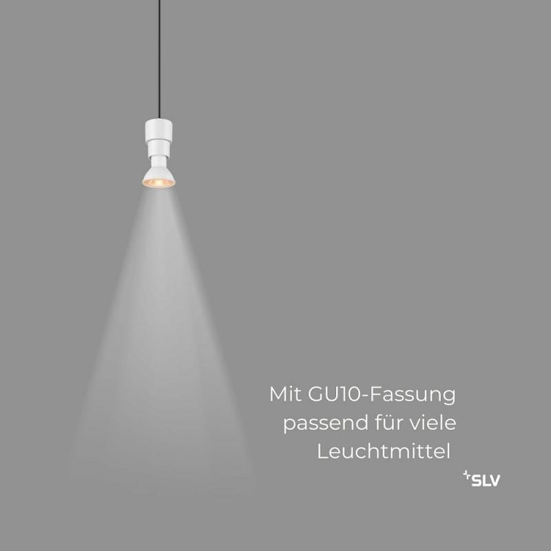 SLV 1008211 PURI 2.0 Basic, 3~ Pendelleuchte, GU10, Pendellänge 200 cm, 1x max. 6 W, weiß