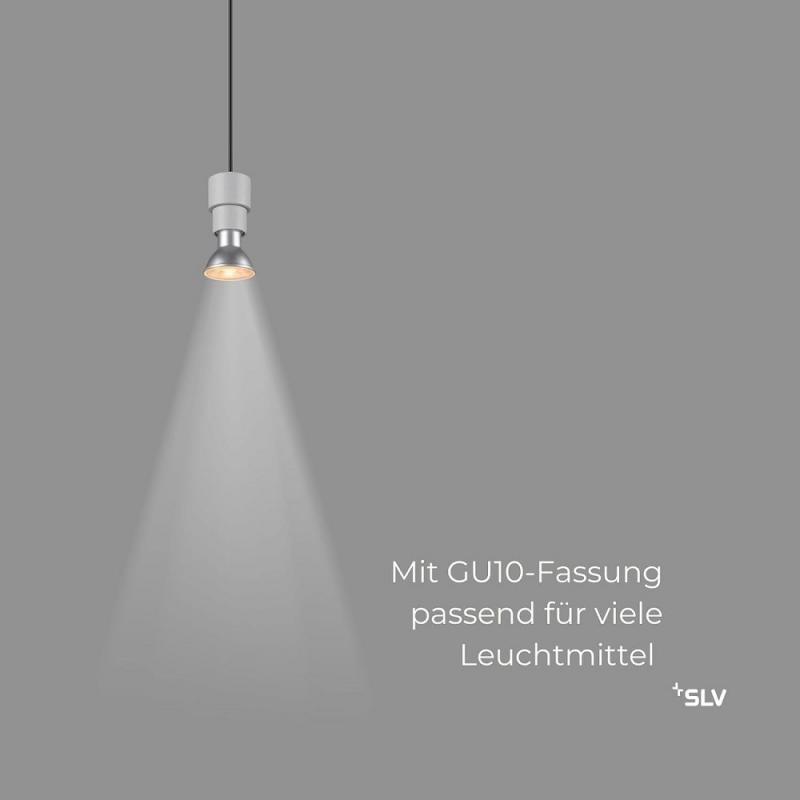 SLV 1008209 PURI 2.0 Basic, 1~ Pendelleuchte, GU10, Pendellänge 200 cm, 1x max. 6 W, grau