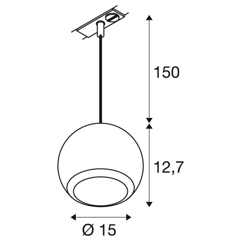SLV 1008174 LIGHT EYE 150  Pendelleuchte, matt schwarz, GU10, max. 75W, inkl. 1P.-Adapter