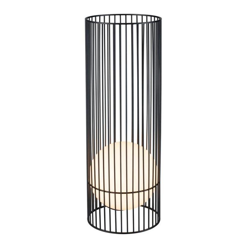 SLV 1008476 GRID SUN, Outdoor Stehleuchte, 2700K, IP44/IP65, schwarz / milchig