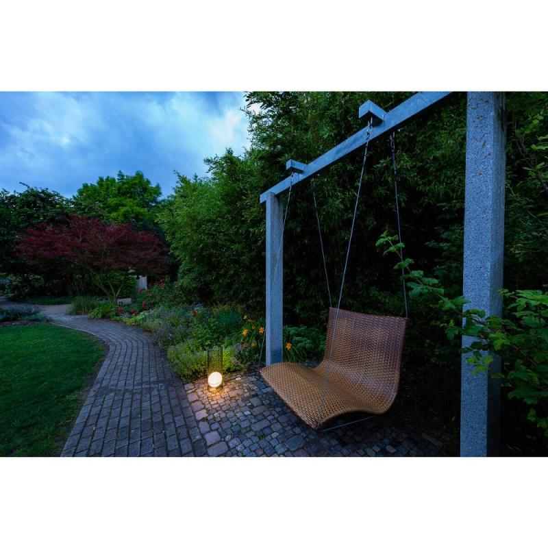 SLV 1008476 GRID SUN, Outdoor Stehleuchte, 2700K, IP44/IP65, schwarz / milchig