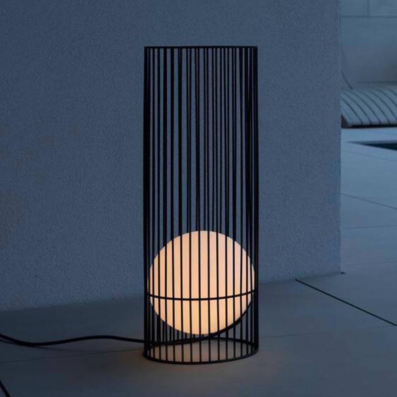 SLV 1008476 GRID SUN, Outdoor Stehleuchte, 2700K, IP44/IP65, schwarz / milchig