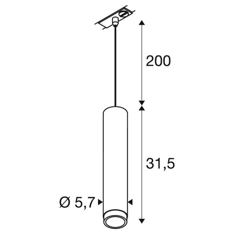 SLV 1008473 GRIP! L, 1~ Pendelleuchte, GU10, Pendellänge 200 cm, 1x max. 6 W, gold / schwarz