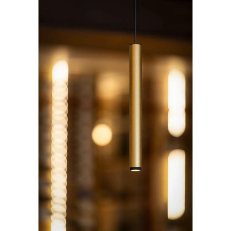 SLV 1008471 GRIP! L, 1~ Pendelleuchte, GU10, Pendellänge 200 cm, 1x max. 6 W, schwarz / gold