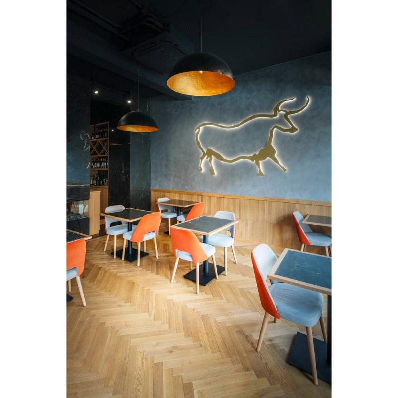 SLV 1008538 FORCHINI 70, Pendelleuchte, E27, Pendellänge 150 cm, 1x max. 40 W, matt schwarz / matt gold