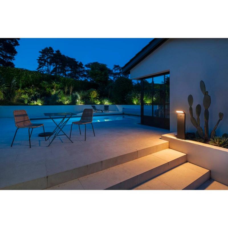 SLV 1008727 ORDI II, POLE 70, SENSOR, Outdoor Stehleuchte, eckig, 2200/3000 K, IP54, schwarz