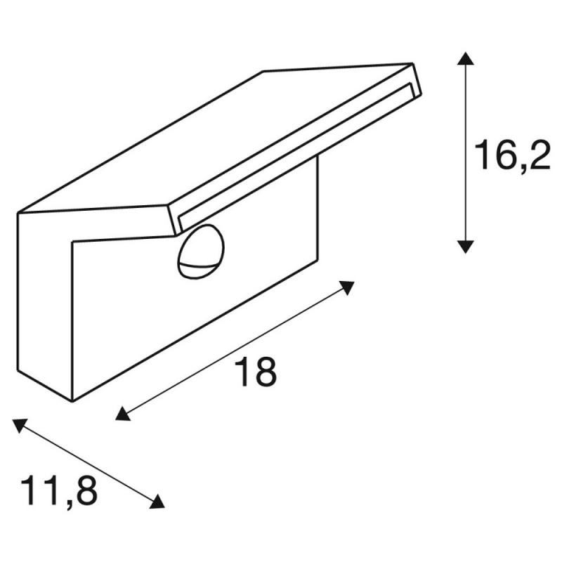 SLV 1008723 ORDI II, WL, SENSOR, Wandaufbauleuchte, eckig, 2200/3000 K, IP54, schwarz